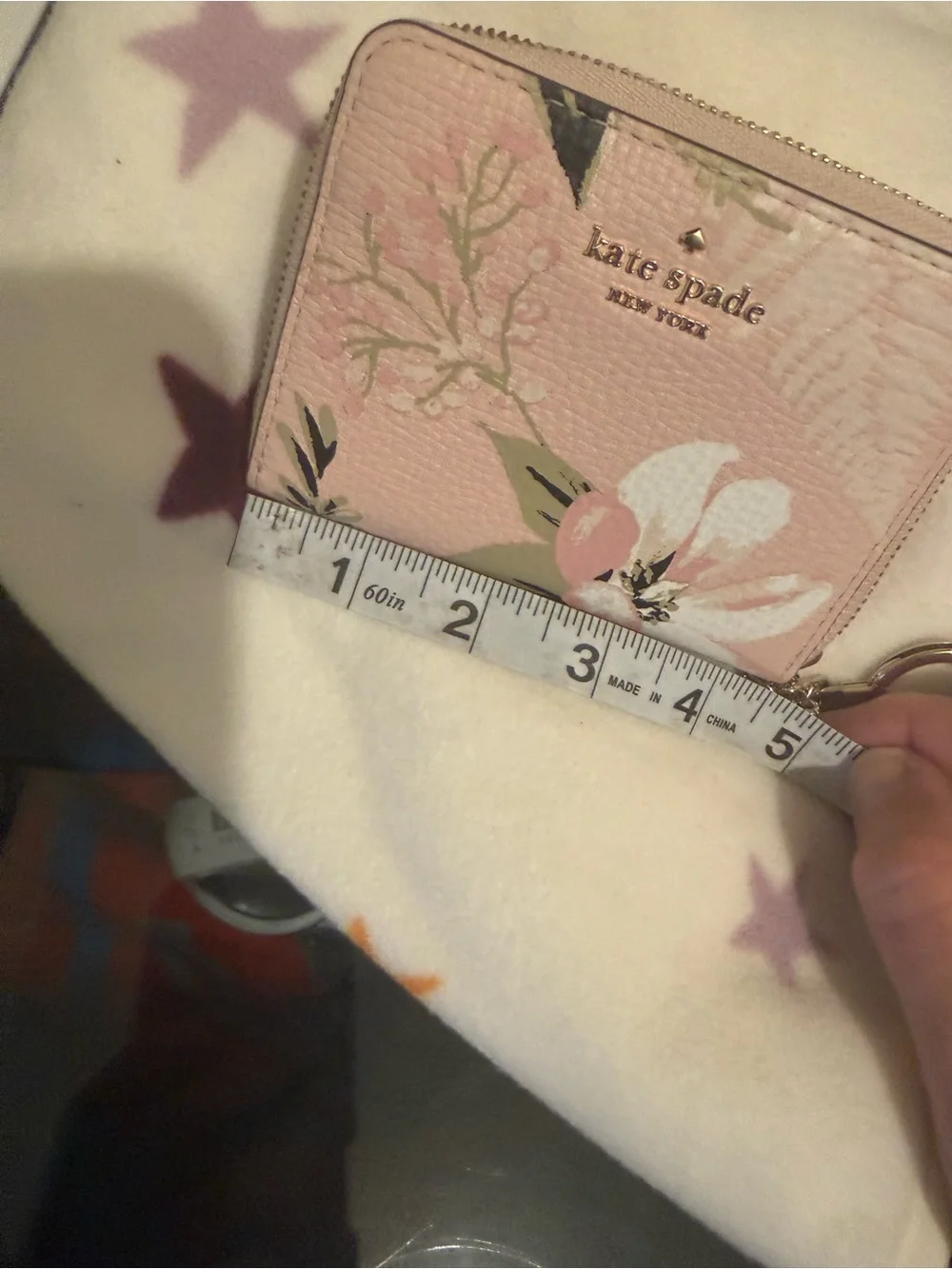 kate spade Briars lane botanical Zip Card Case with Key Ring NWOT